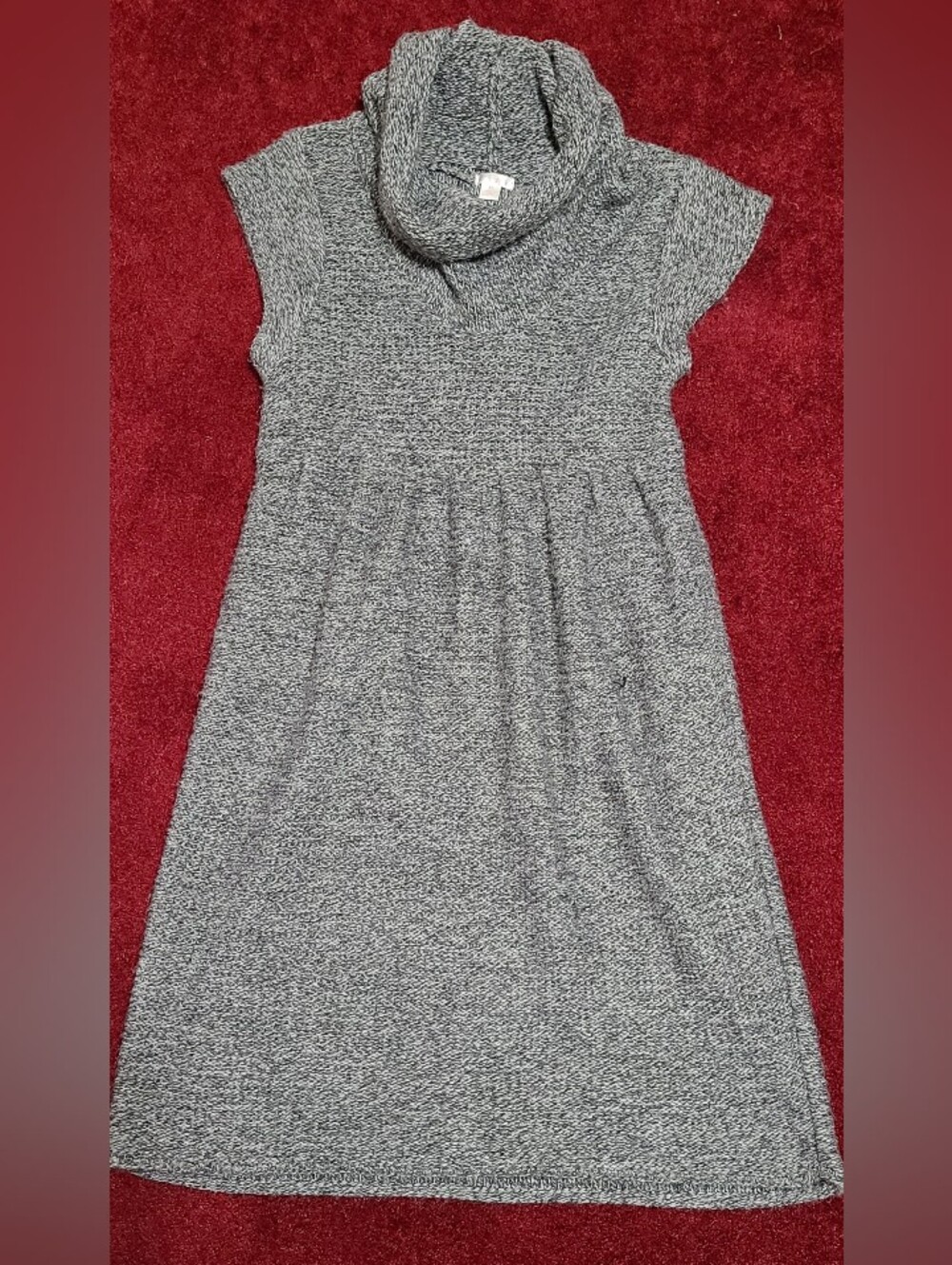 Xhiliration Grey Cowl Neck  Knit Dress Women XL Cozy Minimalist